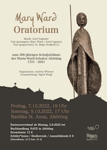 flyer of the Mary Ward oratorio